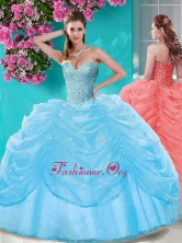 New Arrival Beaded and Pick Ups Big Puffy Quinceanera Dress in Light Blue SJQDDT646002FOR