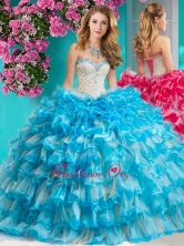 New Arrival Beaded and Ruffled Layers Quinceanera Dress with Really Puffy SJQDDT655002FOR