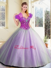 New Arrival Floor Length Lavender Quinceanera Dresses with Beading  SJQDDT384002FOR