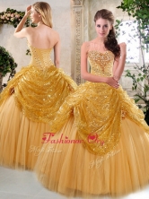New Arrival Floor Length Quinceanera Dresses with Beading and Paillette for Fall  QDDTH1002AFOR