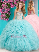 New Arrival Really Puffy Floor Length Quinceanera Dress with Beading and Ruffles SJQDDT650002FOR