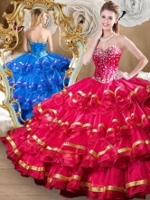 New Arrival Red Sweet 16 Dresses with Beading and Ruffled Layers SJQDDT489002-1FOR