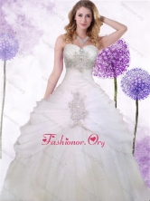 New Arrival Tulle White Princess Quinceanera Dress with Beading and Ruching XFQD994FOR