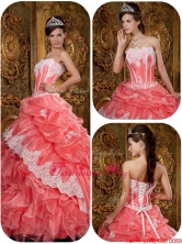 New Arrival Waltermelon Quinceanera Gowns with Appliques and Ruffles QDZY018CFOR