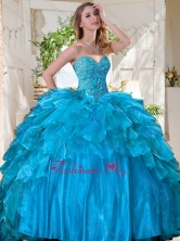 New Arrivals Beaded Bodice and Ruffled Quinceanera Dress in TullSJQDDT732002FOR