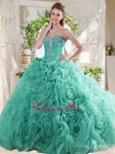 New Arrivals Rolling Flowers Mint Sweet 16 Dress with BeadingSJQDDT741002FOR