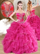 New Style Ball Gown Fuchsia Sweet 16 Dresses with Ruffles QDDTA119001FOR