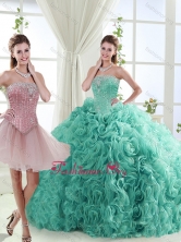 Popular Beaded Big Puffy Detachable Quinceanera Dresses in Rolling Flower