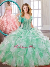 Popular Beading and Ruffles Multi Color Quinceanera Dresses SJQDDT178002FOR