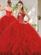 Popular Really Puffy Red New Arrival Quinceanera Dresses with Beading and RufflesSJQDDT729002FOR