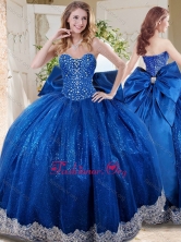 Wonderful Beaded and Applique Big Puffy New Arrival Quinceanera Dresses with BowknotSJQDDT706002FOR