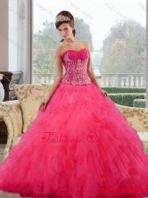 2015 Gorgeous Ball Gown Quinceanera Dresses with Ruffles and Appliques QDDTB34002FOR