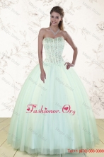 2015 Light Blue Quinceanera resses with Beading XFNAO5804FOR