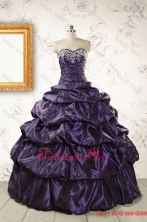 2015 Modern Sweetheart Purple Quinceanera Dresses with Appliques FNAO126FOR