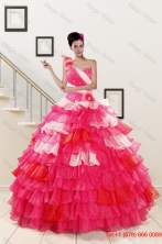 2015 One Shoulder Pretty Quinceanera Dresses in Multi Color XFNAO239FOR