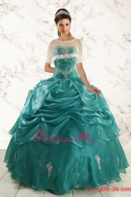 2015 Pretty Sweetheart Organza Appliques Quinceanera Dresses XFNAO006AFOR