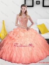 2015 Remarkable Beading and Ruffles Sweetheart Quinceanera Dresses QDDTD5002FOR