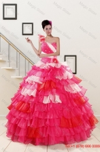 2015 Ruffled Layers and Beading Multi Color Quinceanera Dresses XFNAO239TZFXFOR