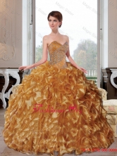 2015 Wonderful Sweetheart Appliques and Ruffles Quinceanera Dresses QDDTC39002FOR