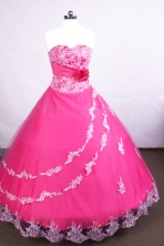 Affordable Ball gown Affordable Floor-length Hot Pink Quinceanera Dresses Style FA-C-067