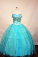 Cheap Ball gown Sweetheart-neck Floor-length Aqua Blue Quinceanera Dresses Style FA-C-101