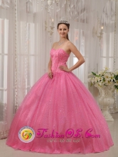 Classical Pink Sweet Quinceanera Dress With Sweetheart Neckline Beaded Decorate for Military Bal San Pablo Costa Rica Style QDZY546FOR
