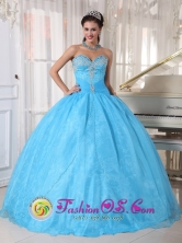 Custom made Sky Blue Taffeta and Organza Sweetheart Appliques beadings Quinceanera Dresses For Sweet 16 Aserri Costa Rica Style PDZY602FOR