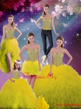 Detachable Sweetheart Yellow Modest Quinceanera Dresses with Beading and Ruffles QDDTA5002ZHTZ001-1FOR