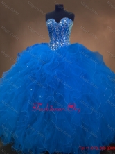 Discount Sweetheart Beaded Blue Quinceanera Dresses with Ruffles SWQD050-1FOR