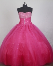 Elegant Ball Gown Strapless Floor-length Hot Pink Quinceanera Dress LZ426028