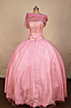 Elegant Ball Gown Strapless Floor-length Pink Quinceanera dress Style FA-L-310