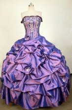 Elegant Ball Gown Strapless Floor-length Purple Quinceanera dress Style FA-L-306