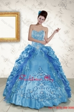 Elegant Sweetheart Embroidery Quinceanera Dress in Blue XFNAOA36FOR