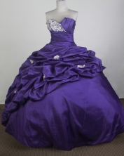 Exquisite Ball Gown Strapless Floor-length Purple Quinceanera Dress LZ426038