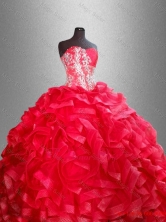 Fashionable Red Quinceanera Dresses with Beading and Ruffles SWQD038-4FOR