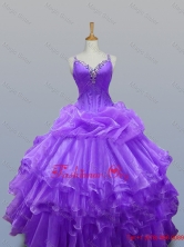 Feminine Straps Quinceanera Dresses with Beading and Ruffled Layers SWQD003-12FOR