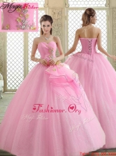 Hot Sale Sweetheart Rose Pink Quinceanera Dresses with Beading  YCQD084FOR