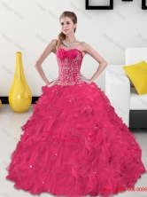 Inexpensive Sweetheart Quinceanera Gown with Appliques and Ruffles QDDTB20002FOR