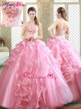 Lovely Strapless Sweet 16 Dresses with  Appliques and Ruffles YCQD069FOR