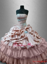 Luxurious Strapless Quinceanera Gowns with Ruffled Layers SWQD034-1FOR