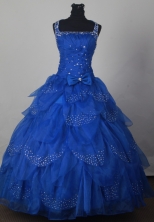 Modest Ball Gown Straps Floor-length Royal Blue Quinceanera Dress LJ2663