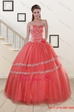 New Style Beaded Watermelon Quinceanera Dresses for 2015 XFNAO802FOR