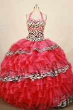 Popular Ball Gown Halter Top Floor-length Organza Quinceanera dress Style FA-L-322