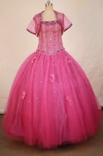 Popular Ball Gown Strapless Floor-length  Tulle Appliques Quinceanera dress Style FA-L-296