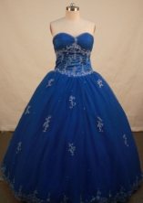 Popular Ball Gown Sweetheart Floor-length Royal Blue Quinceanera dress Style FA-L-114