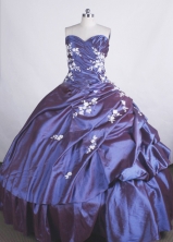 Popular Ball Gown Sweetheart-neck Floor-length Taffeta Quinceanera Dresses Style FA-C-054