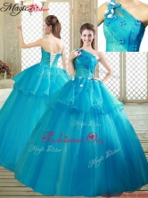Popular One Shoulder Quinceanera Dresses with Ruffles and Appliques YCQD078FOR