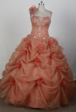 Pretty Ball Gown Strapless Floor-length Pink Quinceanera Dress X0426024