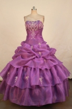 Pretty Ball Gown Strapless Floor-length Quinceanera Dresses Appliques with Beading Style FA-Z-0342