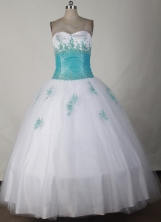 Pretty Ball Gown Strapless Floor-length White Quinceanera Dress LJ2652